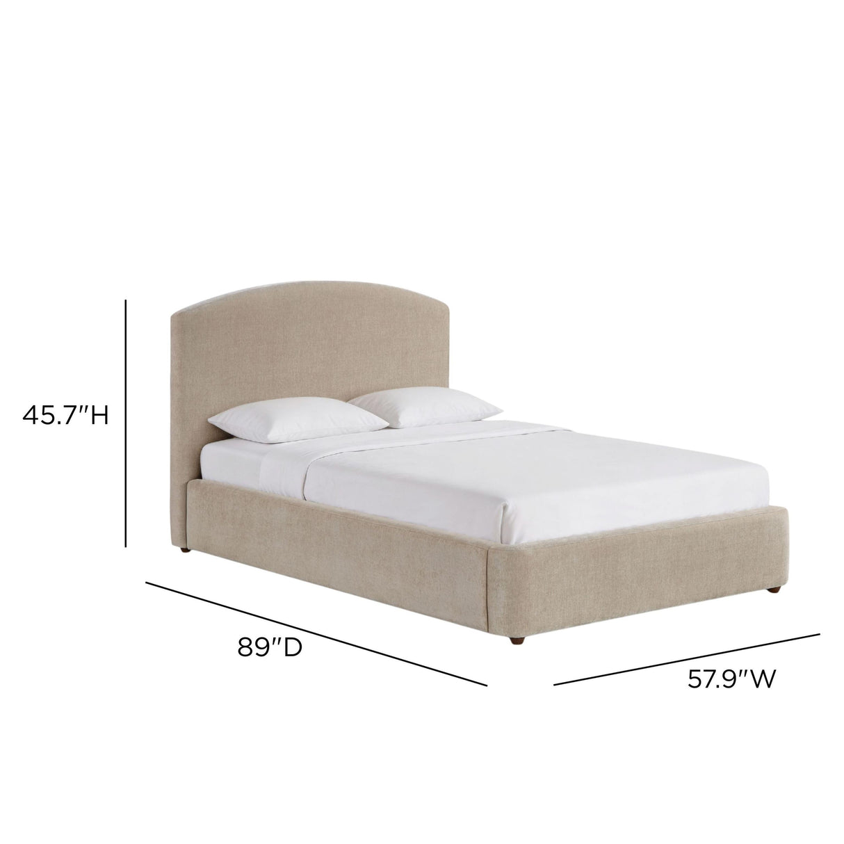 TOV Leah Taupe Performance Chenille Bed in Special 48 Width Sizing