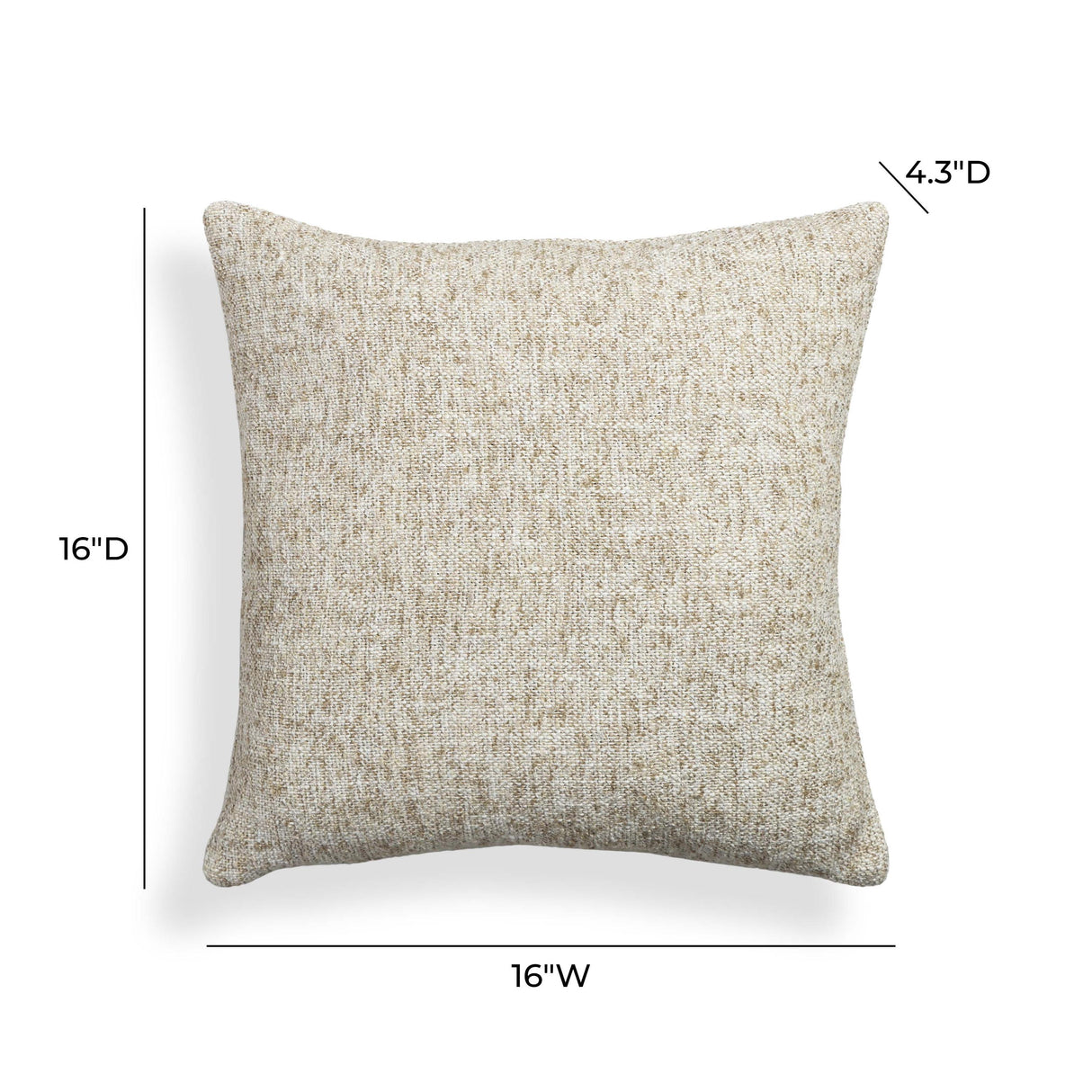 TOV Poh Washed Beige Boucle 16" Square Accent Pillow
