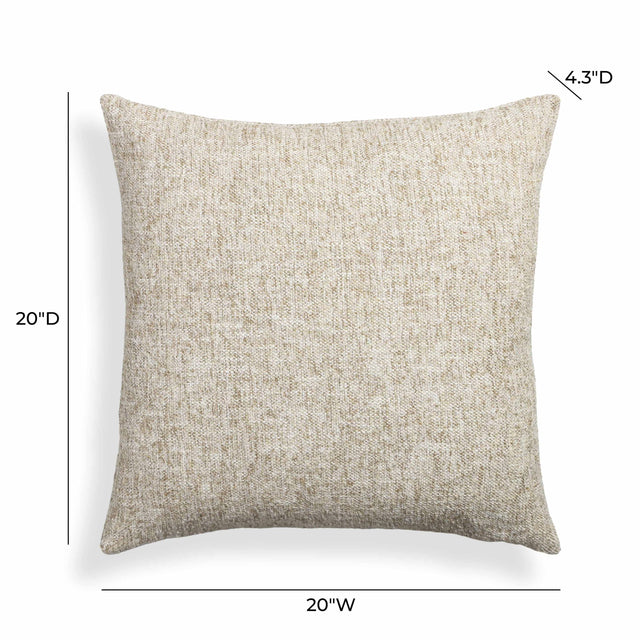 TOV Poh Washed Beige Boucle 20" Square Accent Pillow