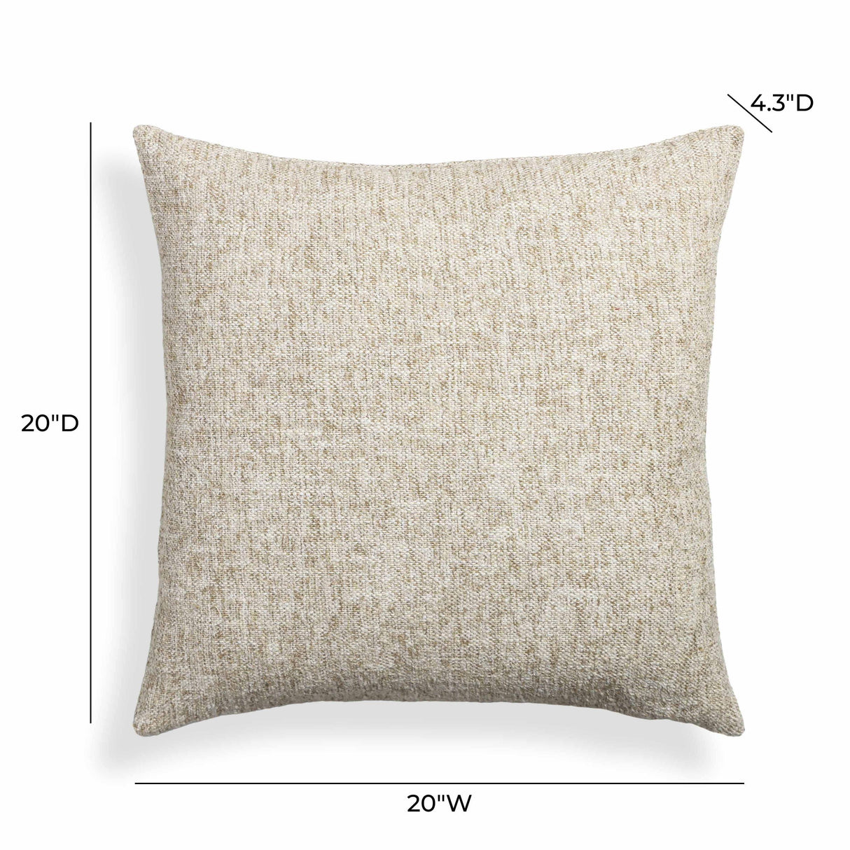 TOV Poh Washed Beige Boucle 20" Square Accent Pillow