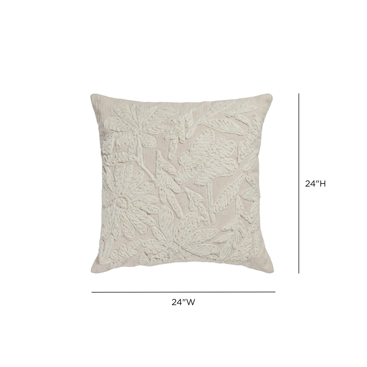 TOV Tabitha 24" Euro Size Square Embroidered Pillow