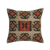 TOV Terra "Clay" 20 inch Square Wool and Jute Kilim Throw Pillow (COVER) Cover