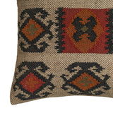 TOV Terra "Clay" 20 inch Square Wool and Jute Kilim Throw Pillow