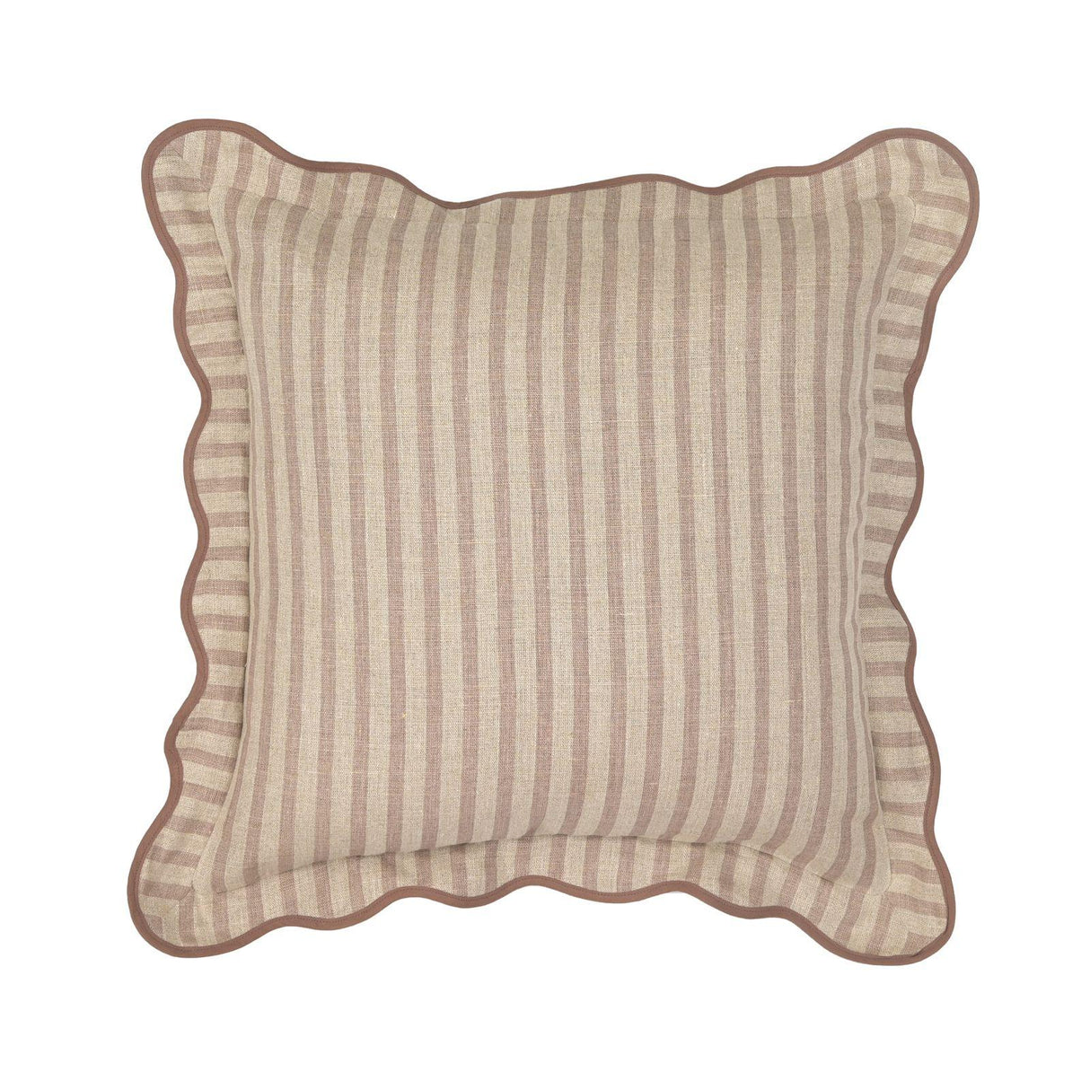 TOV Rose Taupe Striped Linen Accent Pillow