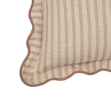 TOV Rose Taupe Striped Linen Accent Pillow
