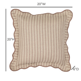 TOV Rose Taupe Striped Linen Accent Pillow