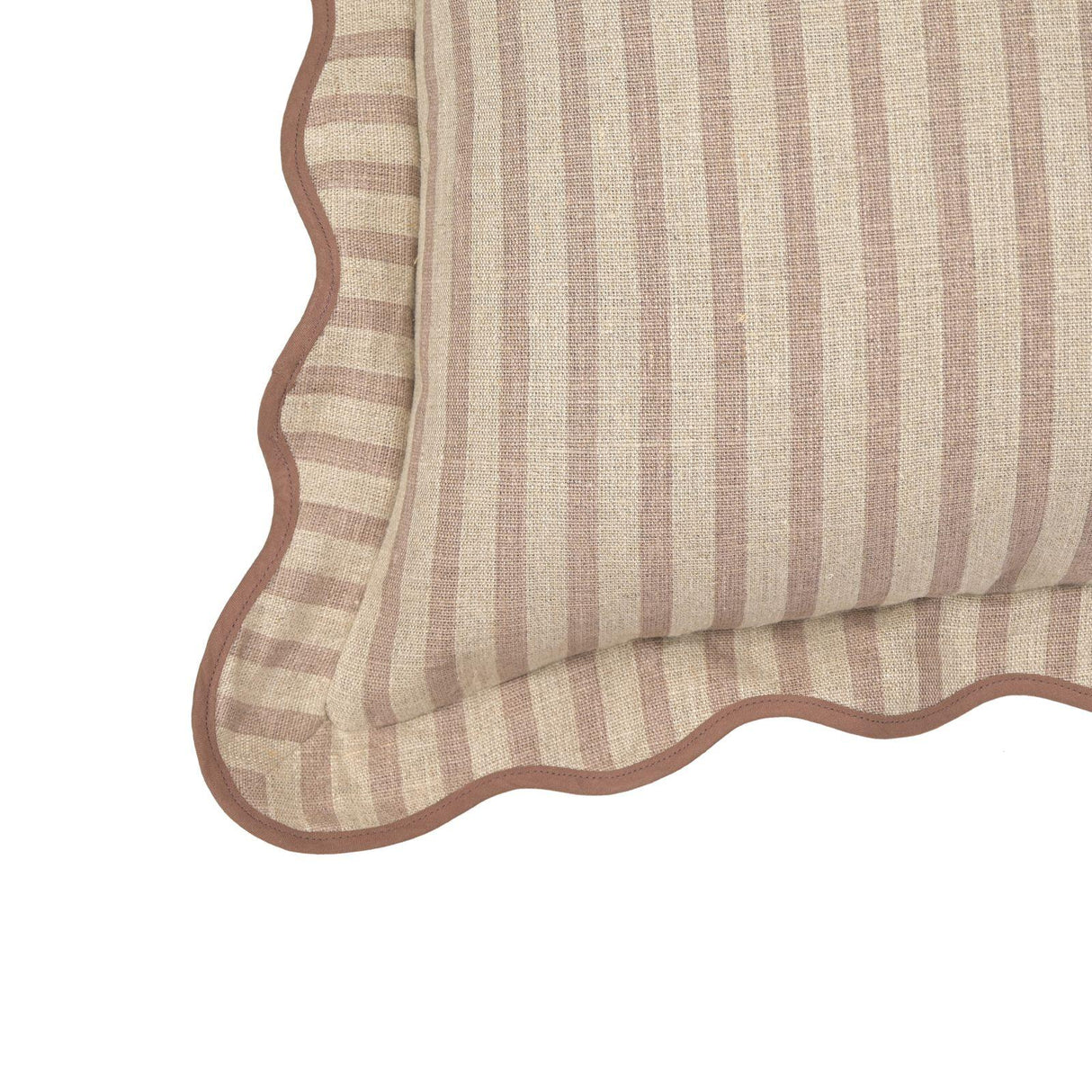 TOV Rose Taupe Striped Linen Accent Cushion - COVER Cover