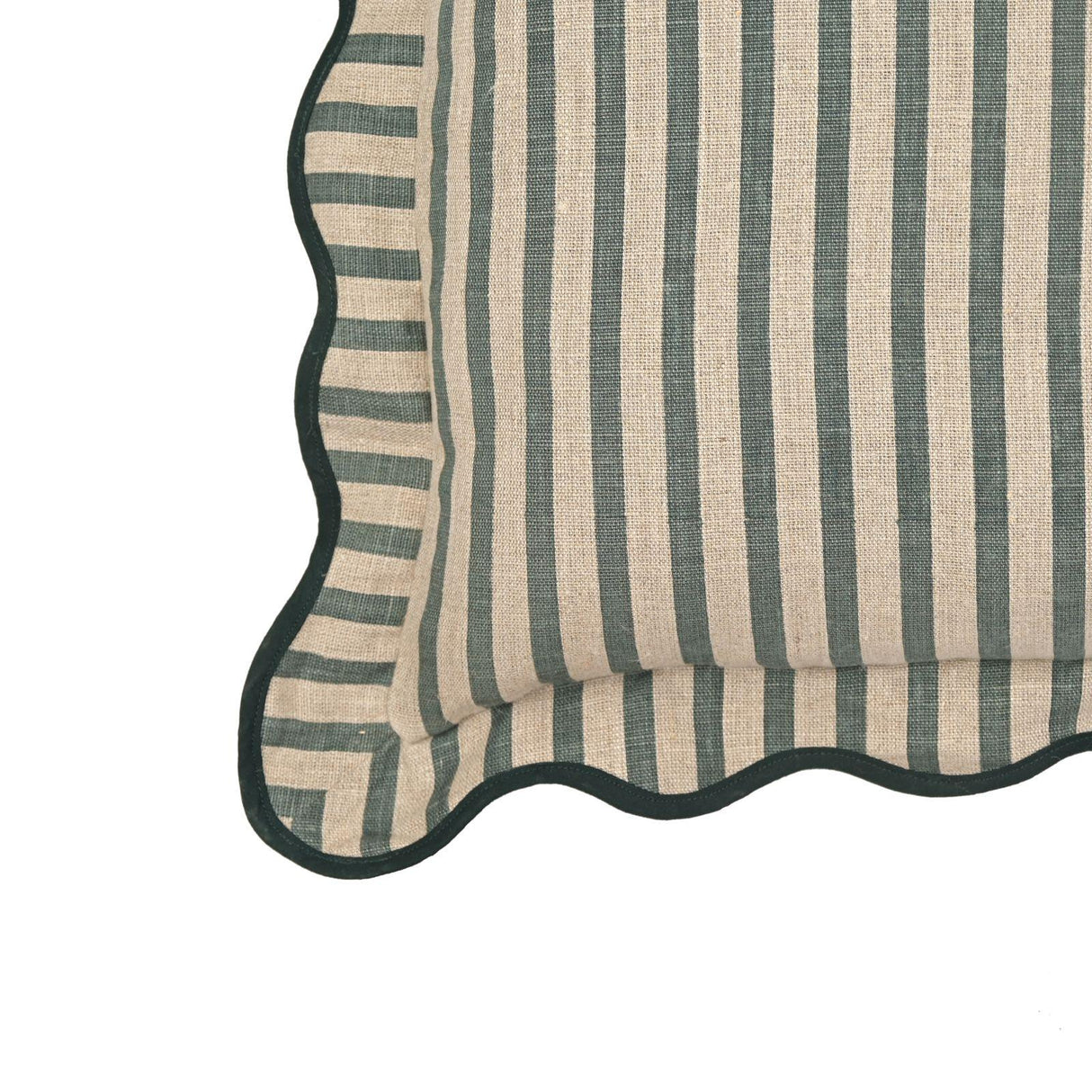 TOV Green Striped Linen Accent Pillow