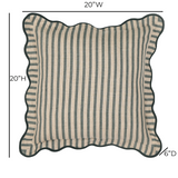 TOV Green Striped Linen Accent Pillow