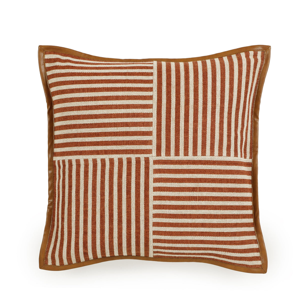 TOV Kora Terracotta Cotton Jute Throw Pillow