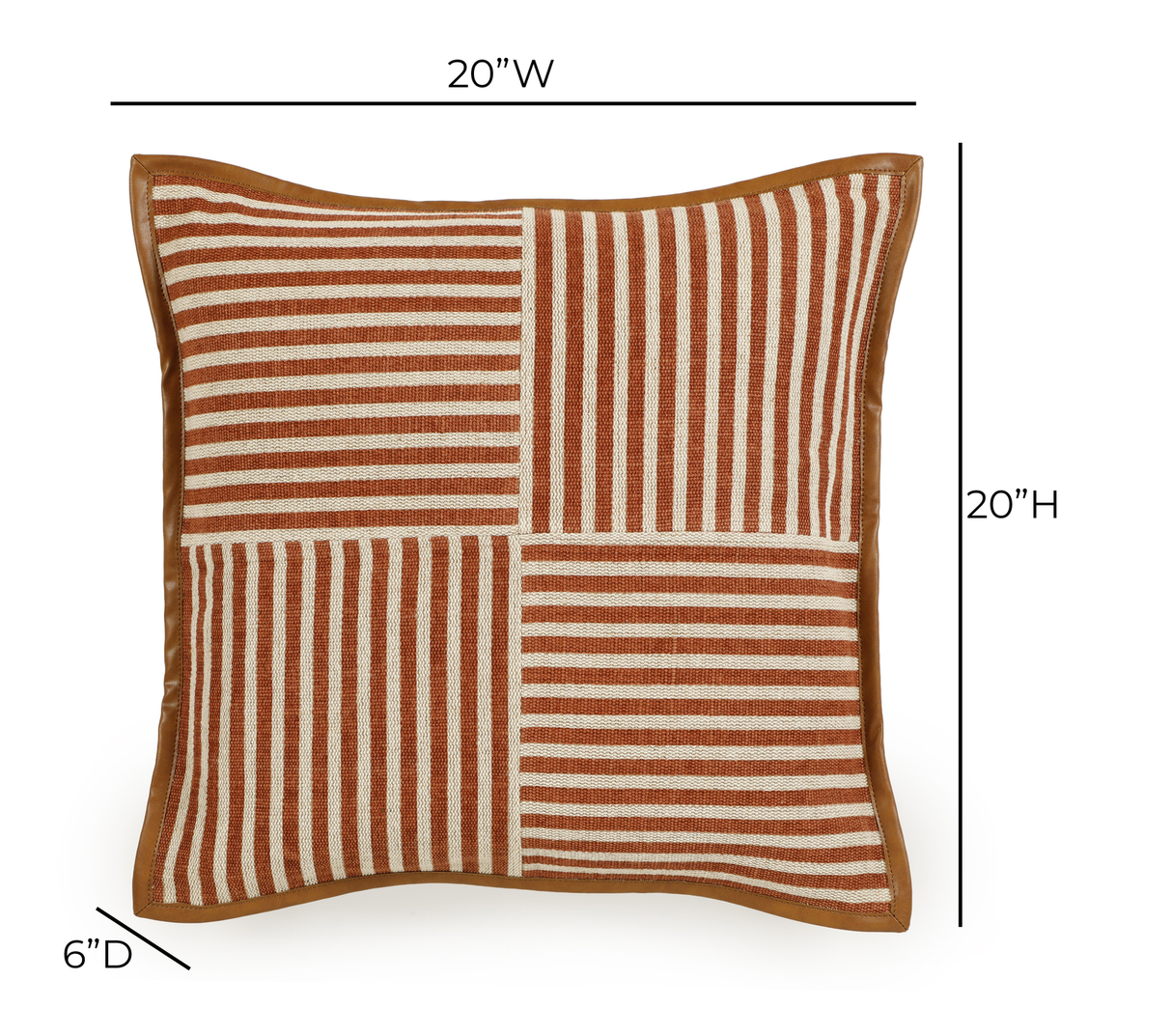 TOV Kora Terracotta Cotton Jute Throw Pillow