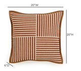 TOV Kora Terracotta Cotton Jute Throw Pillow