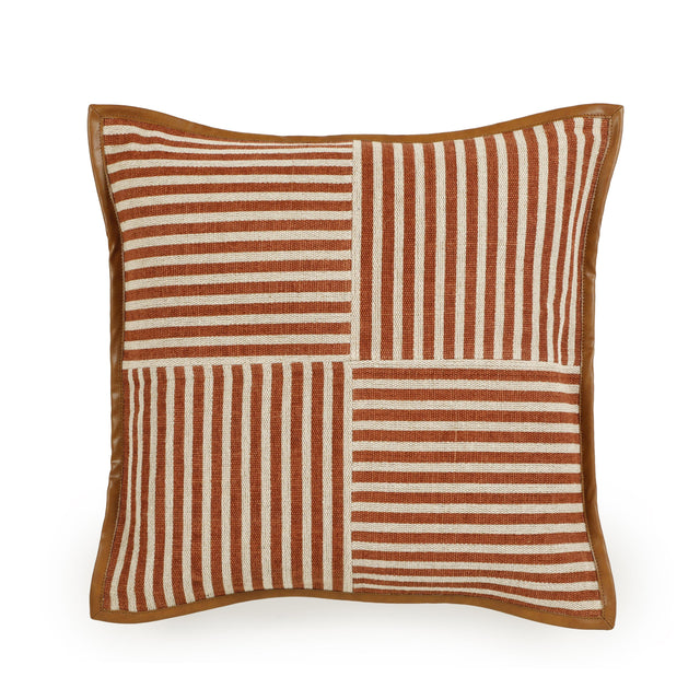 TOV Kora Terracotta Cotton Jute Throw Pillow - COVER Cover