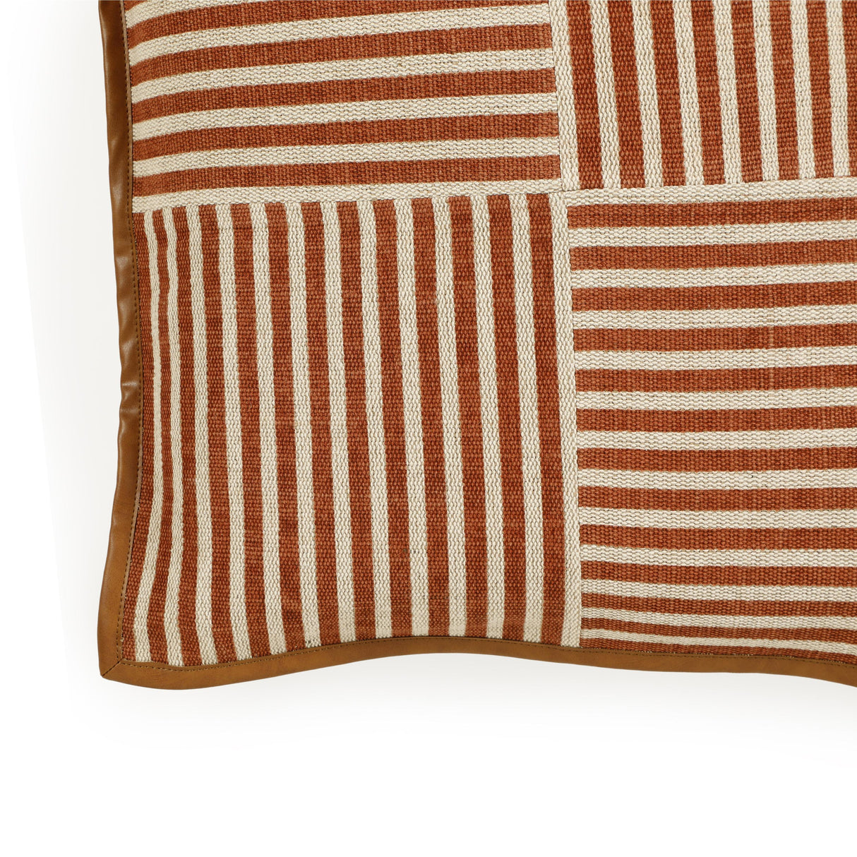 TOV Kora Terracotta Cotton Jute Throw Pillow - COVER Cover
