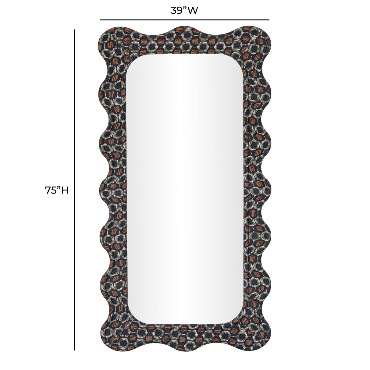 TOV Charlene Squiggle Wall Mirror - Biologic Print