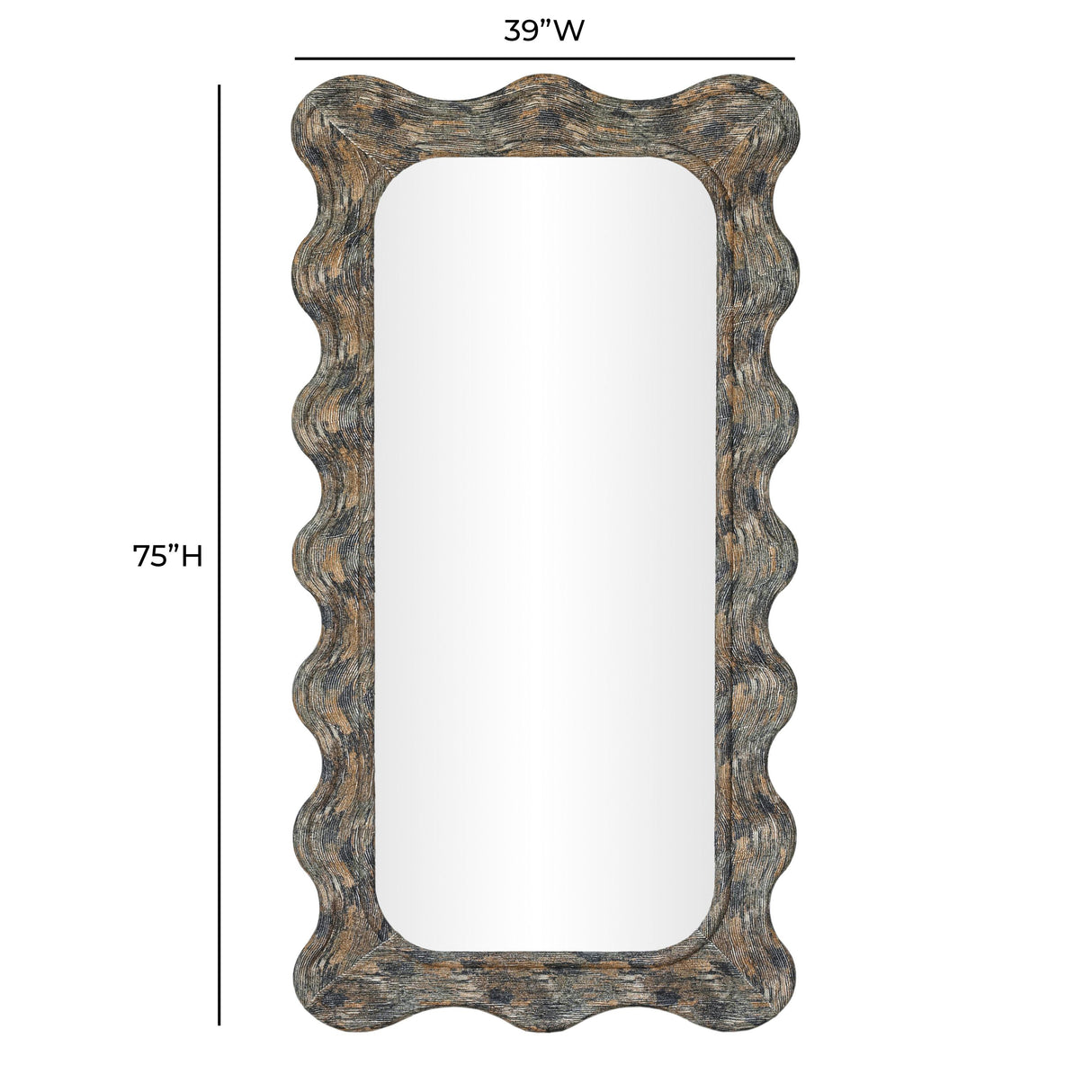 TOV Charlene Squiggle Wall Mirror - Watercolor Print