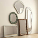 TOV Orpheus Ribbed Faux Stone Fiberglass Rectangular Wall Mirror