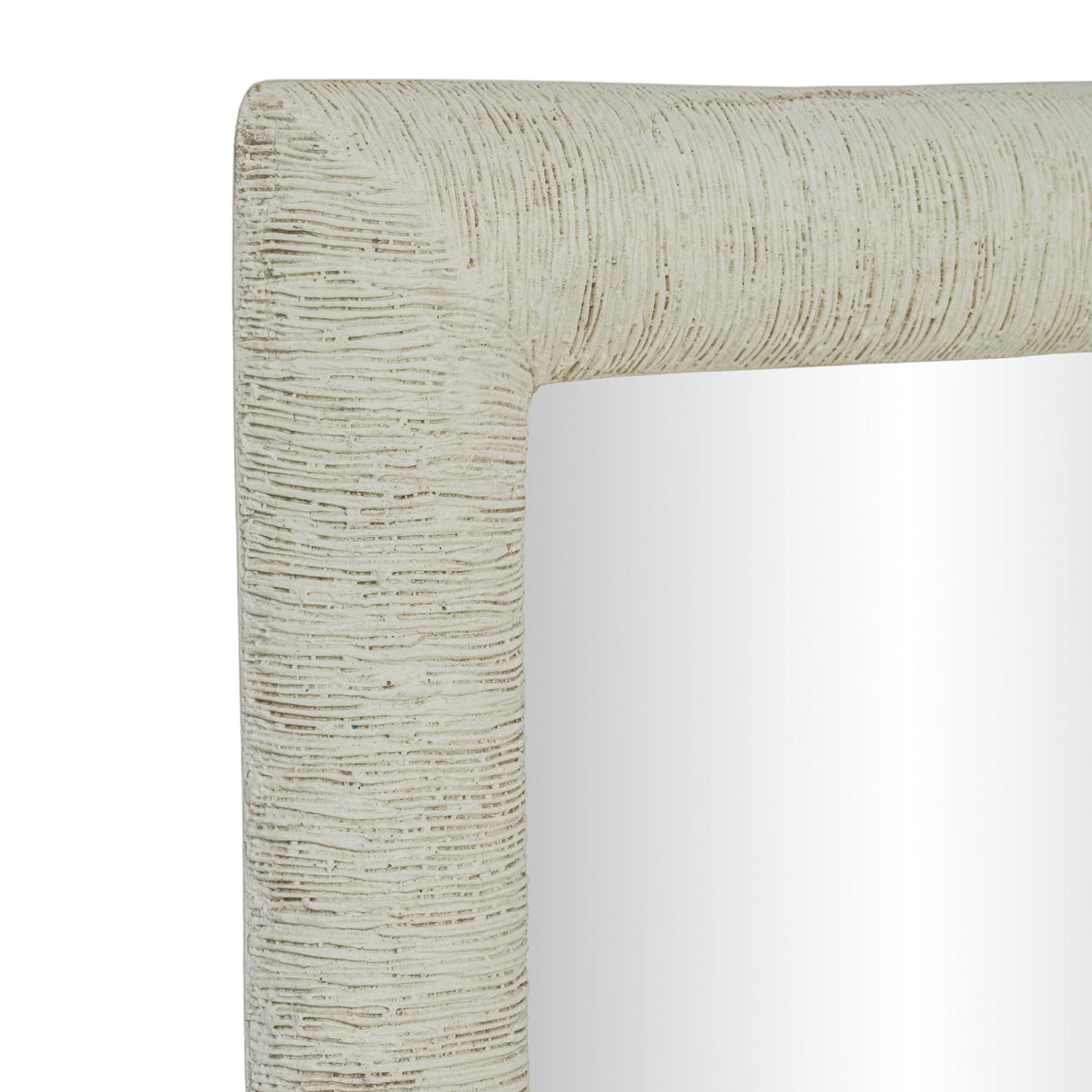 TOV Orpheus Ribbed Faux Stone Fiberglass Rectangular Wall Mirror