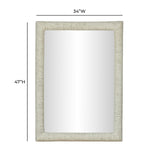 TOV Orpheus Ribbed Faux Stone Fiberglass Rectangular Wall Mirror