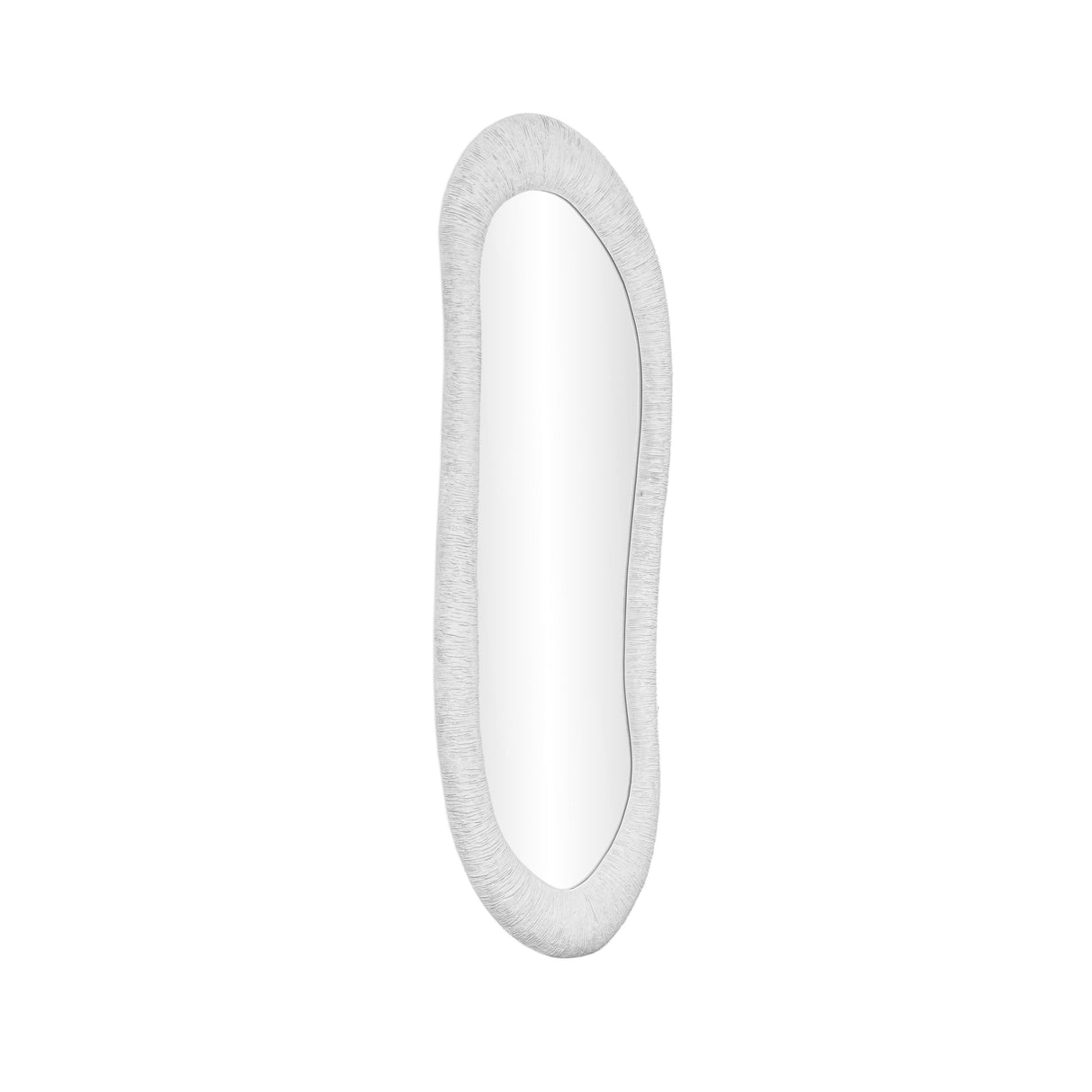 TOV Orpheus Ribbed Faux Stone Fiberglass Tall Floor Mirror