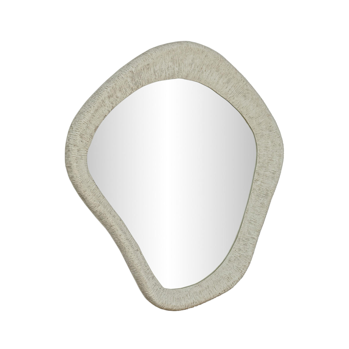 TOV Orpheus Ribbed Faux Stone Fiberglass Wall Mirror