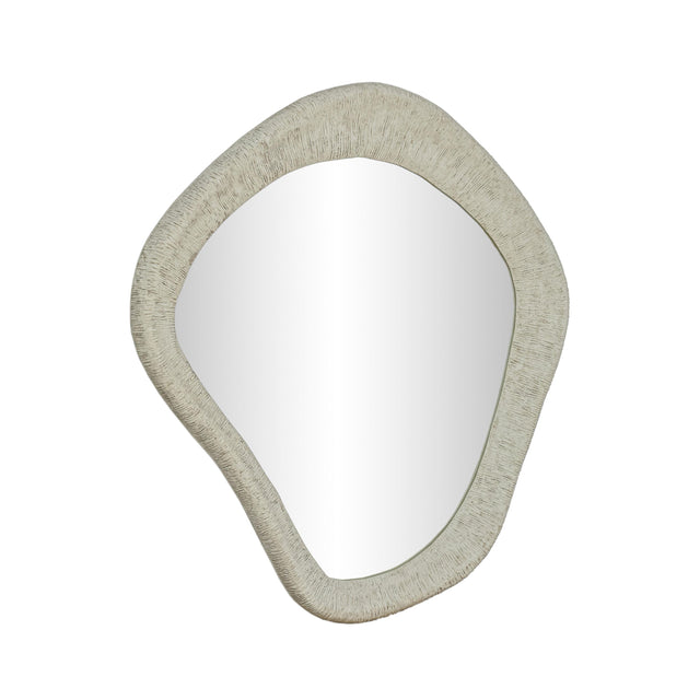 TOV Orpheus Ribbed Faux Stone Fiberglass Wall Mirror