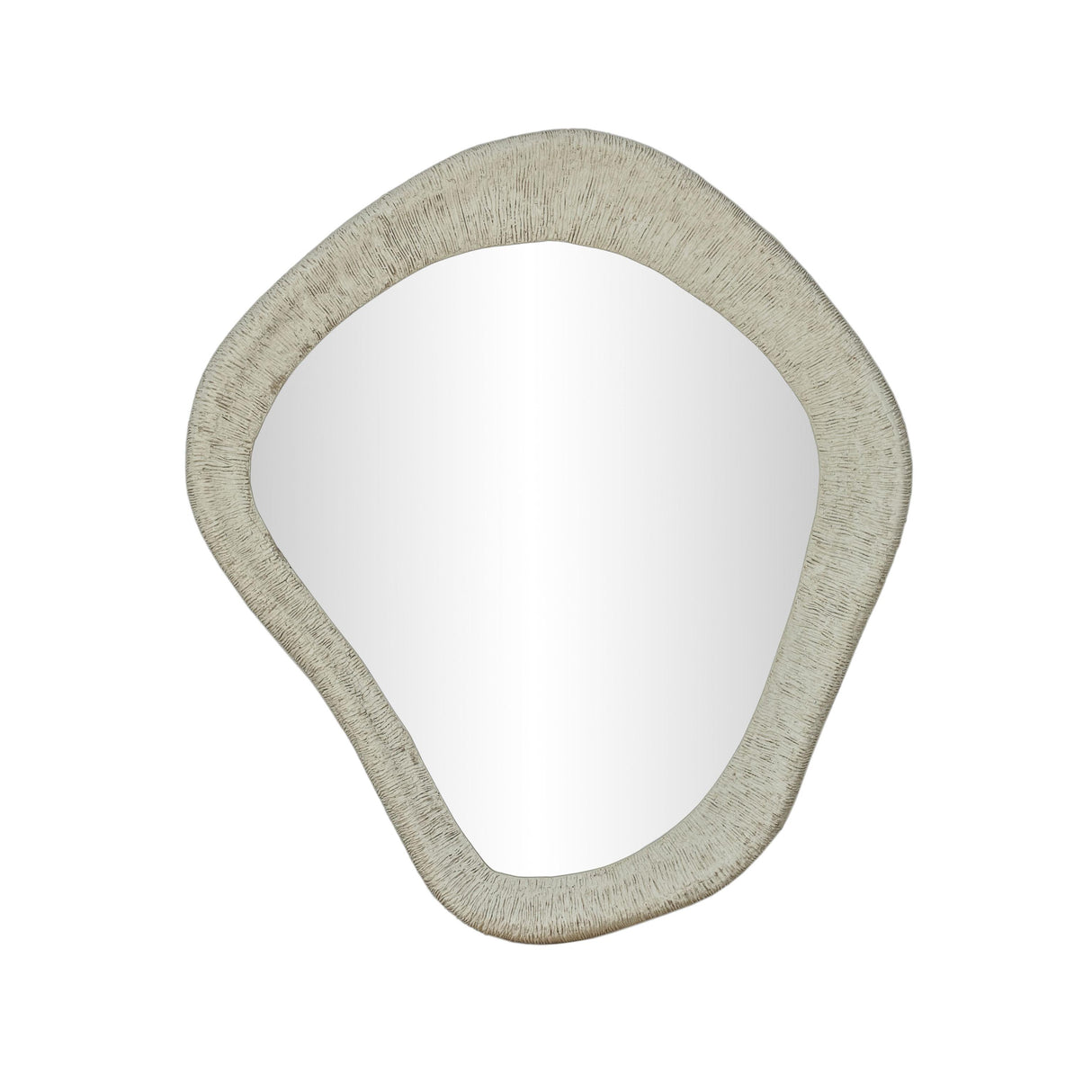 TOV Orpheus Ribbed Faux Stone Fiberglass Wall Mirror
