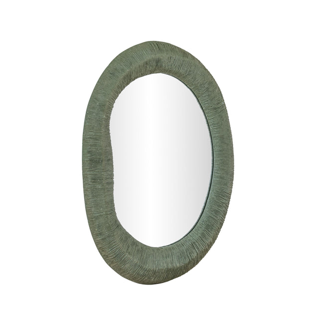 TOV Orpheus Ribbed Forest Green Fiberglass Thick Wall Mirror