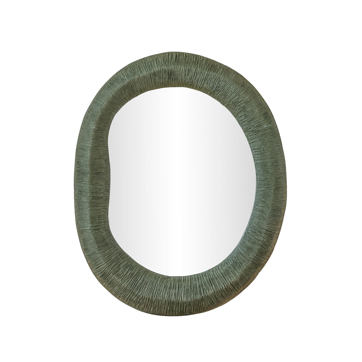 TOV Orpheus Ribbed Forest Green Fiberglass Thick Wall Mirror
