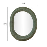 TOV Orpheus Ribbed Forest Green Fiberglass Thick Wall Mirror