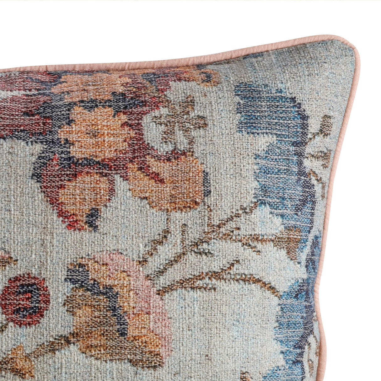 TOV Taman Natural Cotton Accent Pillow in Autumn Florals - COVER Cover