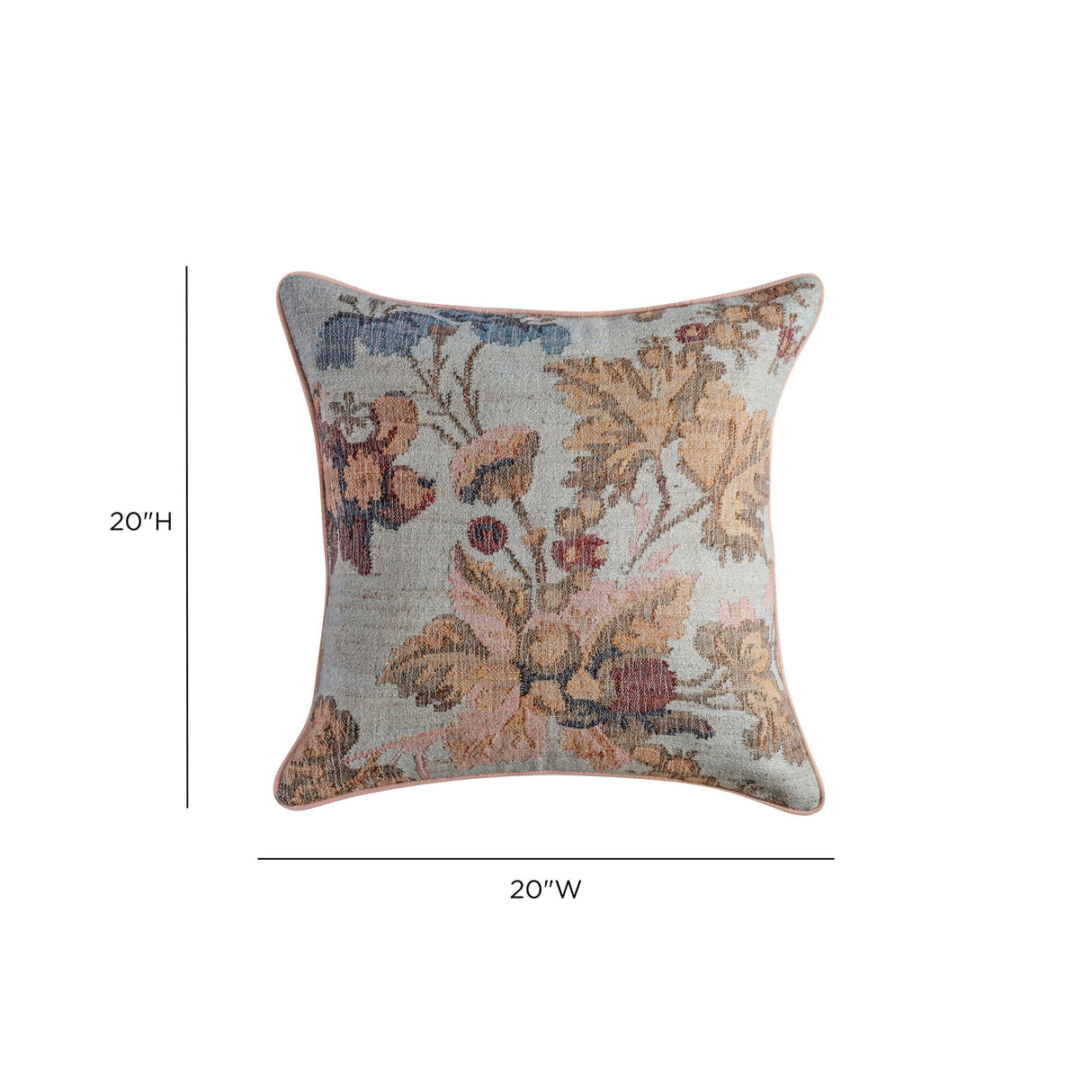 TOV Taman Natural Cotton Accent Pillow in Autumn Florals - COVER Cover