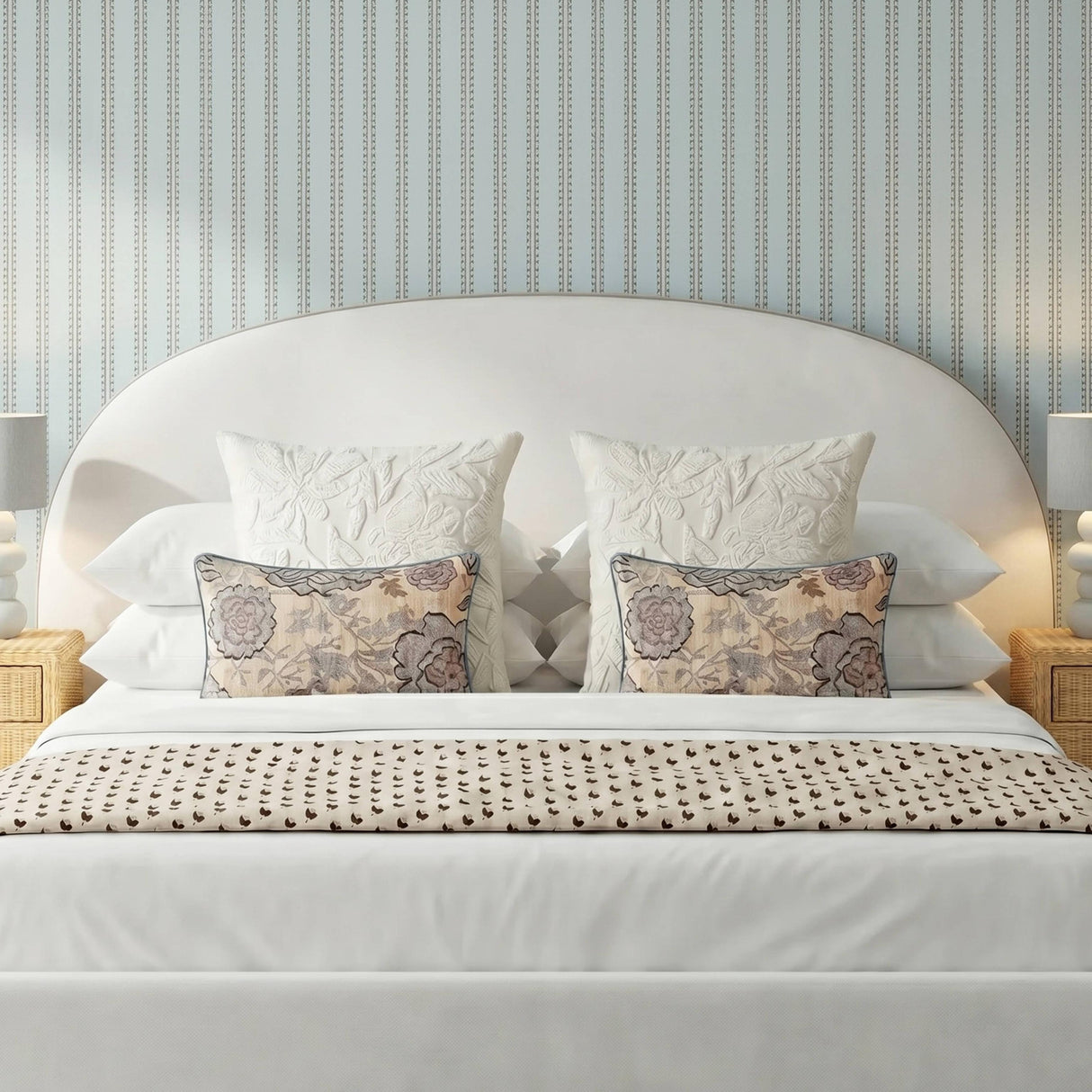TOV Taman Natural Cotton Accent Pillow in Spring Florals