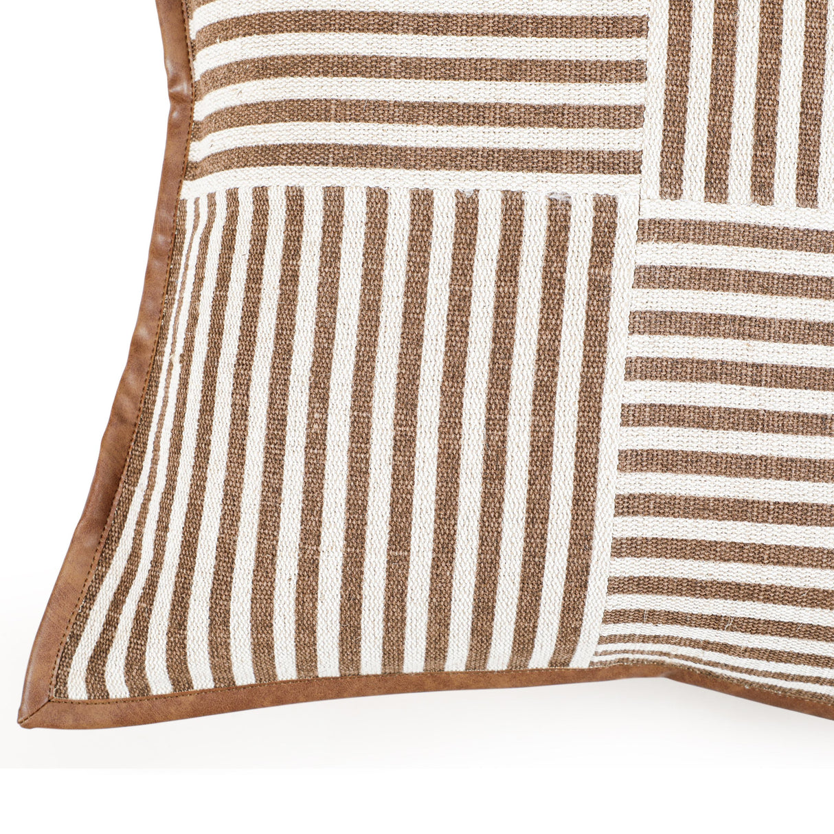 TOV Kora Brown Cotton Jute Throw Pillow
