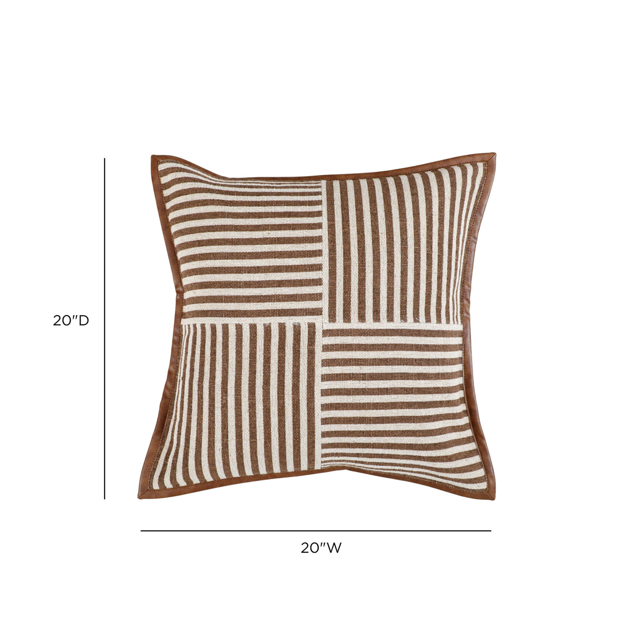 TOV Kora Brown Cotton Jute Throw Pillow