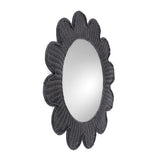 TOV Coralie Black Rattan Round Mirror