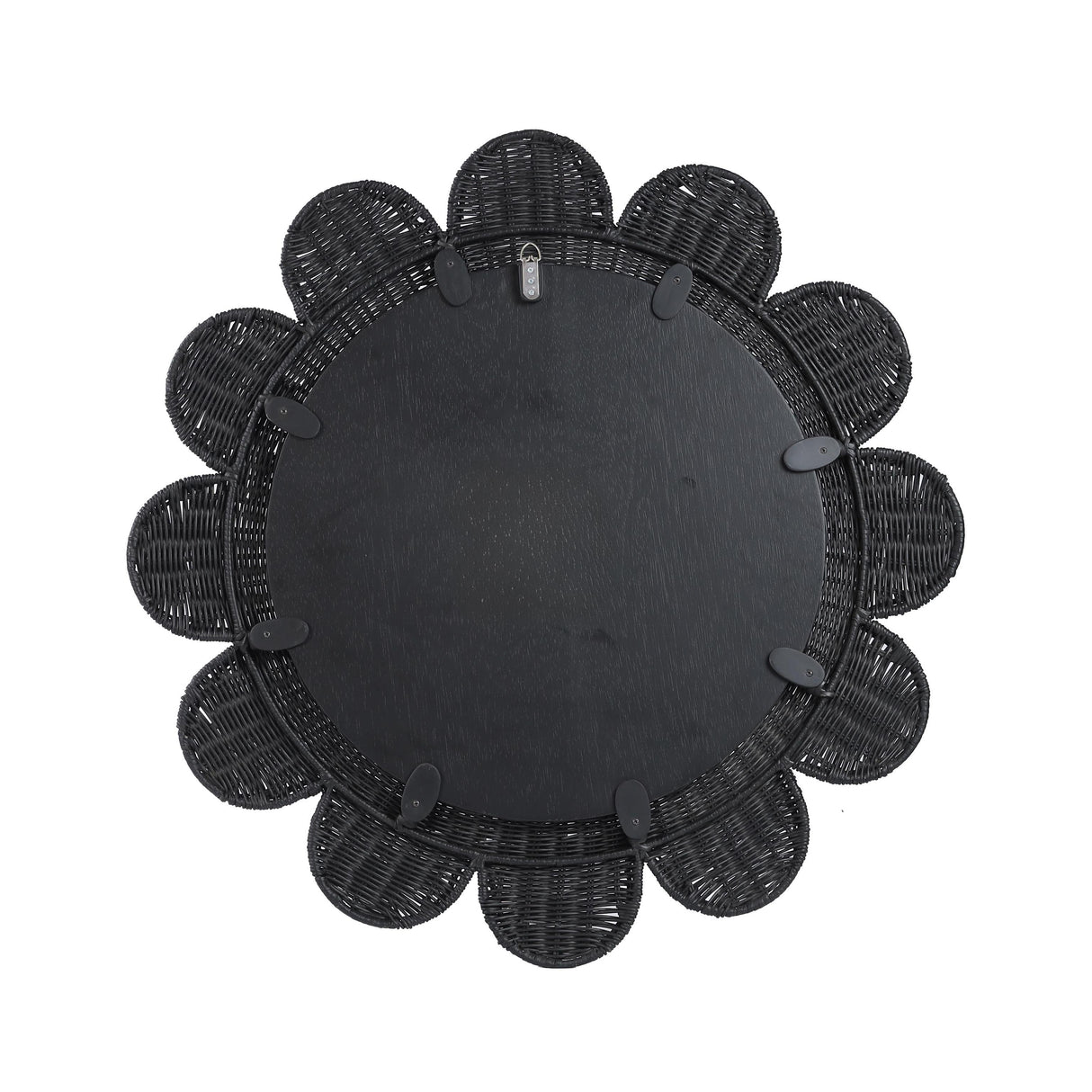 TOV Coralie Black Rattan Round Mirror