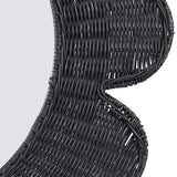 TOV Coralie Black Rattan Round Mirror