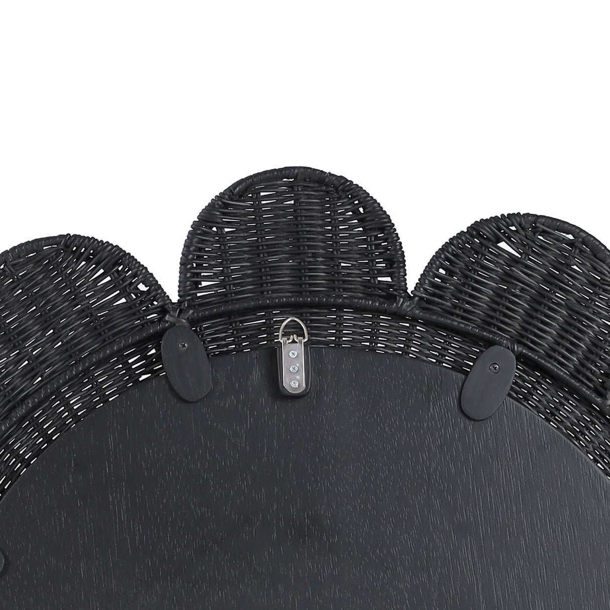 TOV Coralie Black Rattan Round Mirror