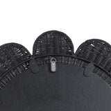 TOV Coralie Black Rattan Round Mirror