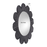 TOV Coralie Black Rattan Round Mirror