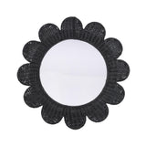 TOV Coralie Black Rattan Round Mirror