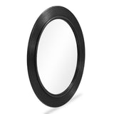 TOV Tanya Black Rattan Round Wall Mirror