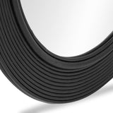 TOV Tanya Black Rattan Round Wall Mirror