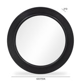 TOV Tanya Black Rattan Round Wall Mirror
