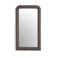 TOV Heidi Oversized Upholstered Floor Mirror in Espresso Textured Fabric