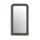 TOV Heidi Oversized Upholstered Floor Mirror in Espresso Textured Fabric