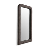 TOV Heidi Oversized Upholstered Floor Mirror in Espresso Textured Fabric