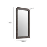 TOV Heidi Oversized Upholstered Floor Mirror in Espresso Textured Fabric