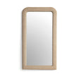 TOV Heidi Oversized Upholstered Floor Mirror in Honey Textured Fabric